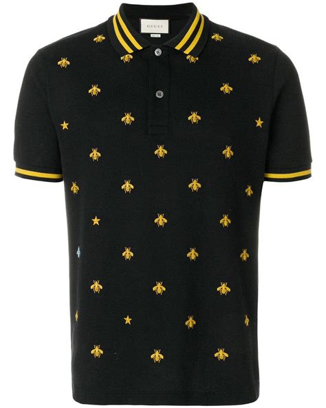 mens gucci polo shirts|gucci bee embroidered polo shirt.